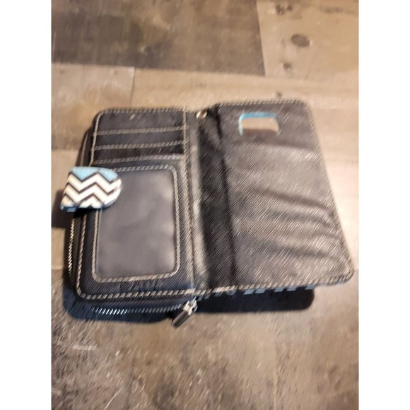 Phone wallet case blue‎ zig zag - Picture 5 of 6